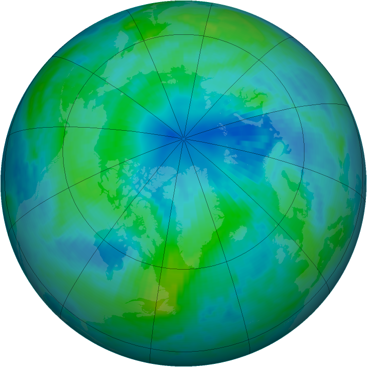 Arctic ozone map for 05 October 1996